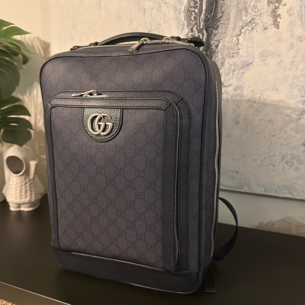 Gucci Ophidia Large Backpack - Blue And Black Supreme